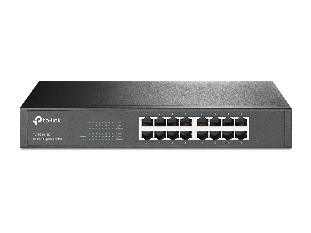 339558-tl-sg1016d-6935364020613-0.webp TP-LINK 16-Port Gigabit Switch TL-SG1016D Unmanaged Desktop/Rackmountable