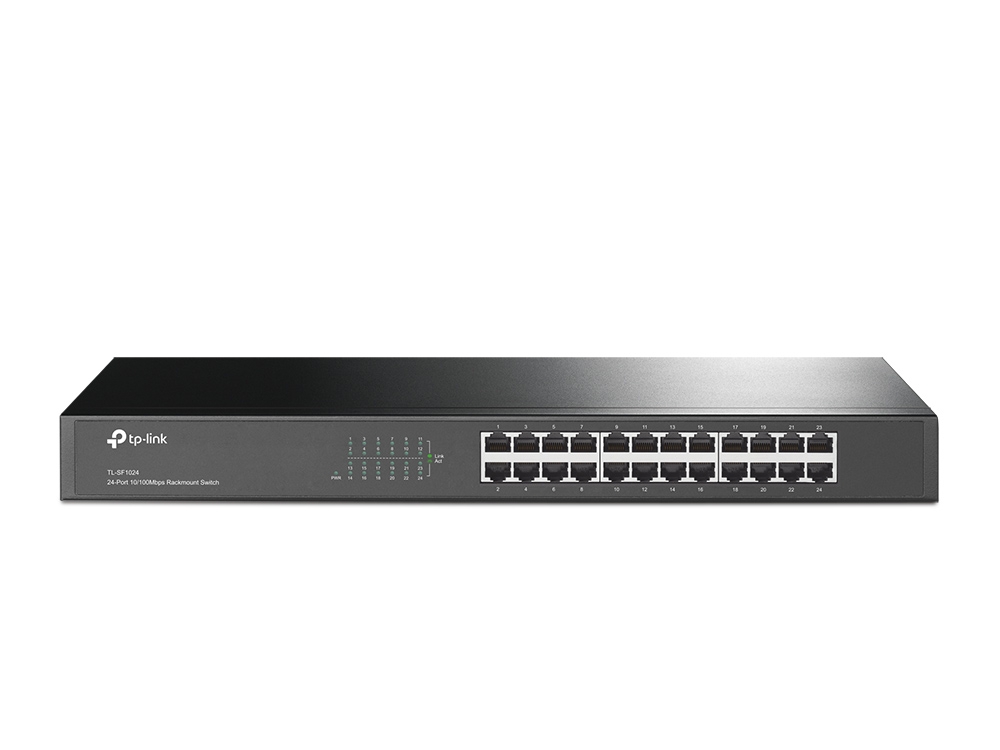 339577-tl-sf1024-6935364021474-0.webp TP-LINK Switch TL-SF1024 Unmanaged Rackmountable 10/100 Mbps (RJ-45) ports quantity 24 Power supply type External