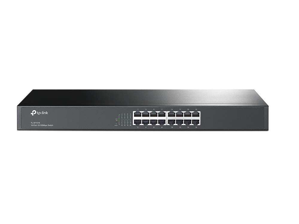 339579-tl-sf1016-6935364021511-0.webp TP-LINK Switch TL-SF1016 Unmanaged Rackmountable 10/100 Mbps (RJ-45) ports quantity 16 Power supply type External