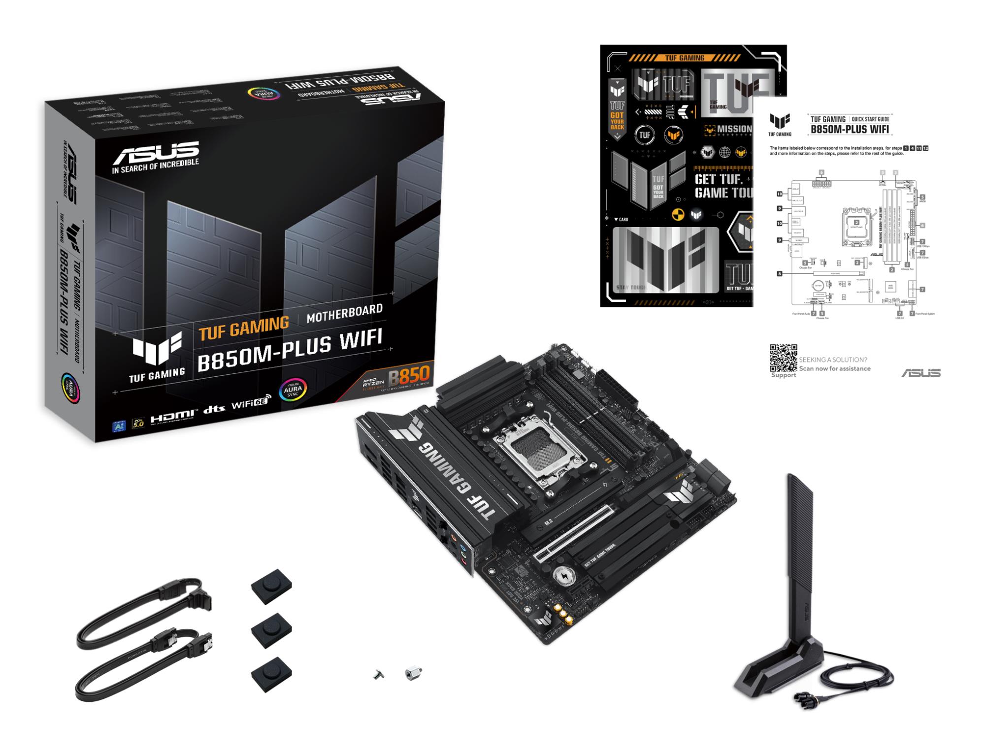 33be891e-339c-42d8-9f46-e712c5174890 Mainboard ASUS AMD B850 SAM5 Micro-ATX Memory DDR5 Memory slots 4 1xPCI-Express 4.0 1x 1xPCI-Express 4.0 16x 1xPCI-Express 5.0 16x 3xM.2 1xHDMI 1xDisplayPort 11xUSB 2.0 2xUSB-C 1xRJ45 5xAudio port GAMINGB850M-PLUSWIFI