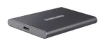 T7 nešiojamas SSD, šoninis vaizdas su USB 3.2 prievadu