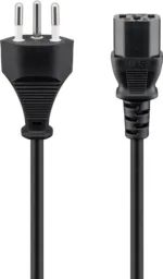 Goobay   Power supply cord, Switzerland   93617   Black Swiss male (type J, SEV 1011)   Device socket C13 (IEC connection)