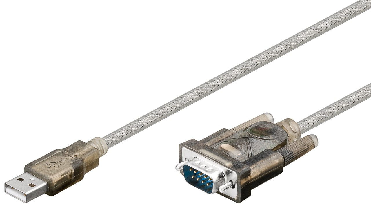 342629-68875-4040849688751-0.webp Goobay USB serial RS 232 converter, Transparent 68875 USB 2.0 male (type A) D-SUB/RS-232 male (9-pin)