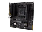 Asus   TUF GAMING A520M-PLUS   Processor family  AMD   Processor socket AM4   DDR4   Memory slots 4   Supported hard disk drive interfaces SATA, M.2   Number of SATA connectors 4   Chipset  AMD A520   Micro ATX