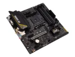 Asus   TUF GAMING A520M-PLUS   Processor family  AMD   Processor socket AM4   DDR4   Memory slots 4   Supported hard disk drive interfaces SATA, M.2   Number of SATA connectors 4   Chipset  AMD A520   Micro ATX
