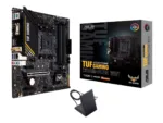 Asus   TUF GAMING A520M-PLUS   Processor family  AMD   Processor socket AM4   DDR4   Memory slots 4   Supported hard disk drive interfaces SATA, M.2   Number of SATA connectors 4   Chipset  AMD A520   Micro ATX