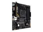 Asus   TUF GAMING A520M-PLUS II   Processor family AMD   Processor socket AM4   DDR4 DIMM   Memory slots 4   Supported hard disk drive interfaces 	SATA, M.2   Number of SATA connectors 4   Chipset  AMD A520   Micro ATX