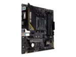 Asus   TUF GAMING A520M-PLUS II   Processor family AMD   Processor socket AM4   DDR4 DIMM   Memory slots 4   Supported hard disk drive interfaces 	SATA, M.2   Number of SATA connectors 4   Chipset  AMD A520   Micro ATX