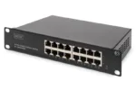 Digitus   16-port Gigabit Ethernet Switch   DN-80115   Unmanaged   Rackmountable   Power supply type Internal