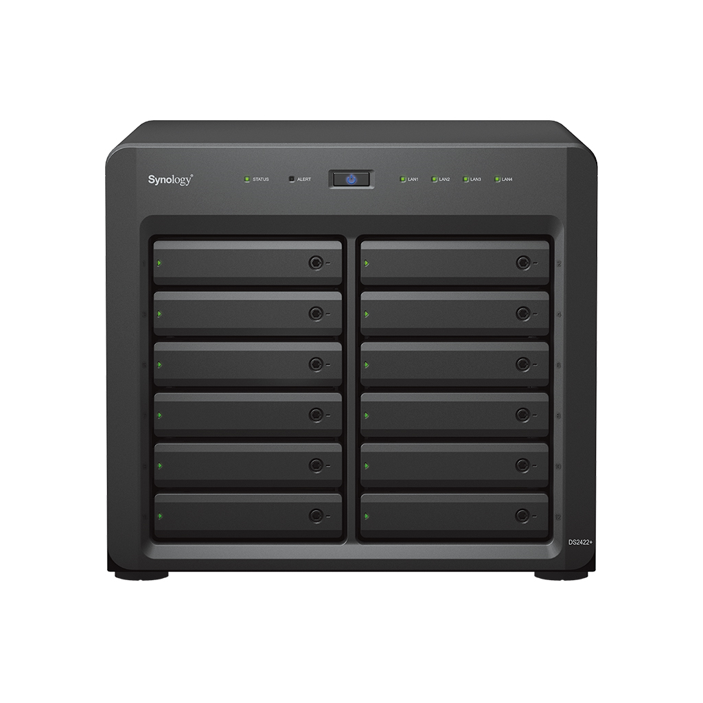 354674-ds2422-4711174723980-0.webp Synology Tower NAS DS2422+ Up to 12 HDD/SSD Hot-Swap AMD Ryzen Ryzen V1500B Quad Core Processor frequency 2.2 GHz 4 GB DDR4