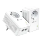 TP-LINK   AV1000 2-Port Gigabit Passthrough Powerline Starter Kit   TL-PA7027P KIT   10/100/1000 Mbit/s   Ethernet LAN (RJ-45) ports 2   No Wi-Fi   Extra socket