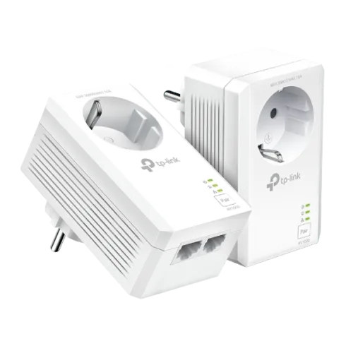 TP-LINK   AV1000 2-Port Gigabit Passthrough Powerline Starter Kit   TL-PA7027P KIT   10/100/1000 Mbit/s   Ethernet LAN (RJ-45) ports 2   No Wi-Fi   Extra socket