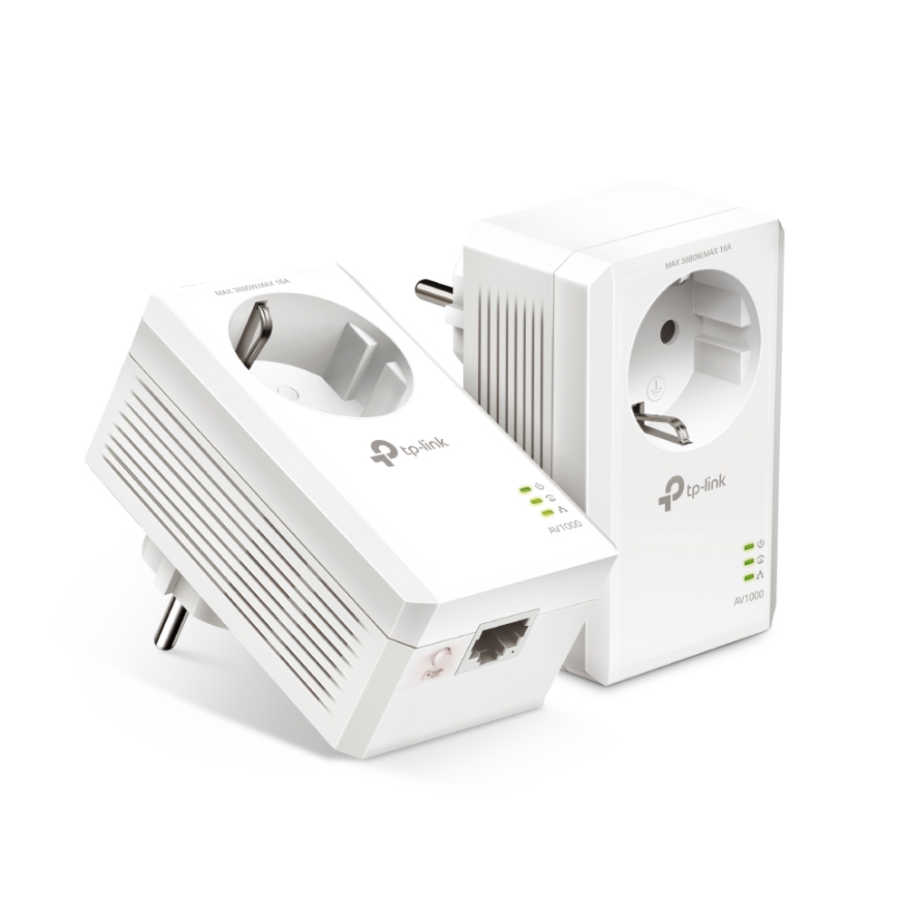 356055-tl-pa7017p-6935364010812-0.webp TP-LINK AV1000 Gigabit Passthrough Powerline Adapter TL-PA7017P 1000 Mbit/s Ethernet LAN (RJ-45) ports 1 No Wi-Fi Extra socket