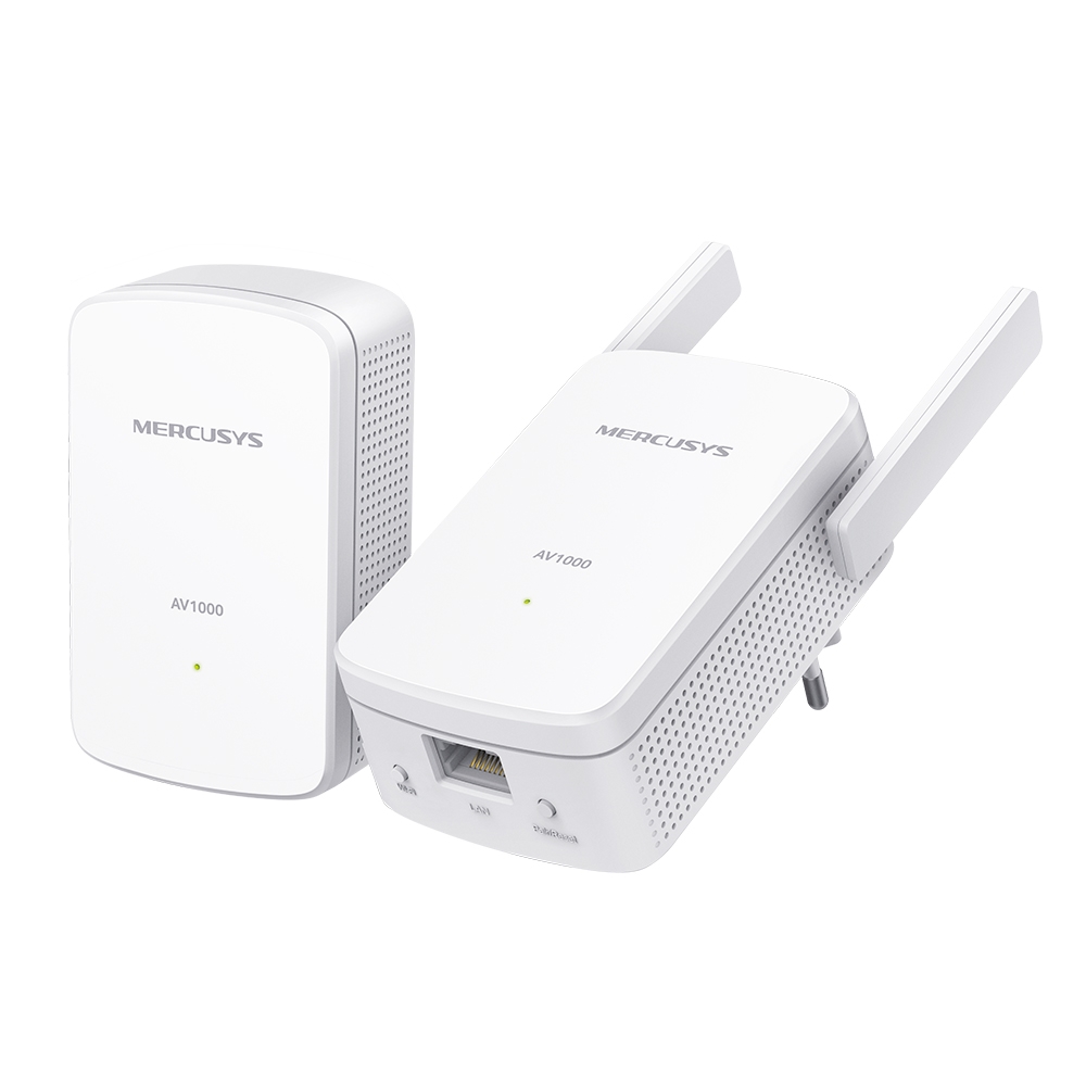 356430-mp510-kit-6935364072698-0.webp Mercusys AV1000 Gigabit Powerline Wi-Fi Kit MP510 KIT 1000 Mbit/s Ethernet LAN (RJ-45) ports 1 802.11n