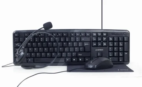 Gembird   4-in-1 Multimedia office set   KBS-UO4-01   Keyboard, Mouse, Pad and Headset Set   Wired   Mouse included   US   Black   630 g