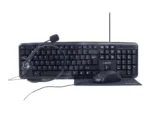 Gembird   4-in-1 Multimedia office set   KBS-UO4-01   Keyboard, Mouse, Pad and Headset Set   Wired   Mouse included   US   Black   630 g