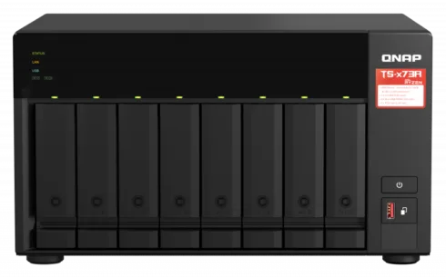 QNAP   8-Bay QTS and QuTS hero NAS   TS-873A-8G   Up to 8 HDD/SSD Hot-Swap   AMD Ryzen   Ryzen V1500B Quad-Core   Processor frequency 2.2 GHz   8 GB   DDR4