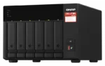 QNAP   6-Bay QTS and QuTS hero NAS   TS-673A-8G   Up to 6 HDD/SSD Hot-Swap   AMD Ryzen   Ryzen V1500B Quad-Core   Processor frequency 2.2 GHz   8 GB   DDR4