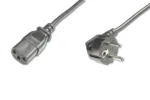 Digitus   Power Cord Cable   Power Cord, Schuko (CEE 7/7 ) 90ø angled – C13 M/F, H05VV-F3G 0.75qmm   Black