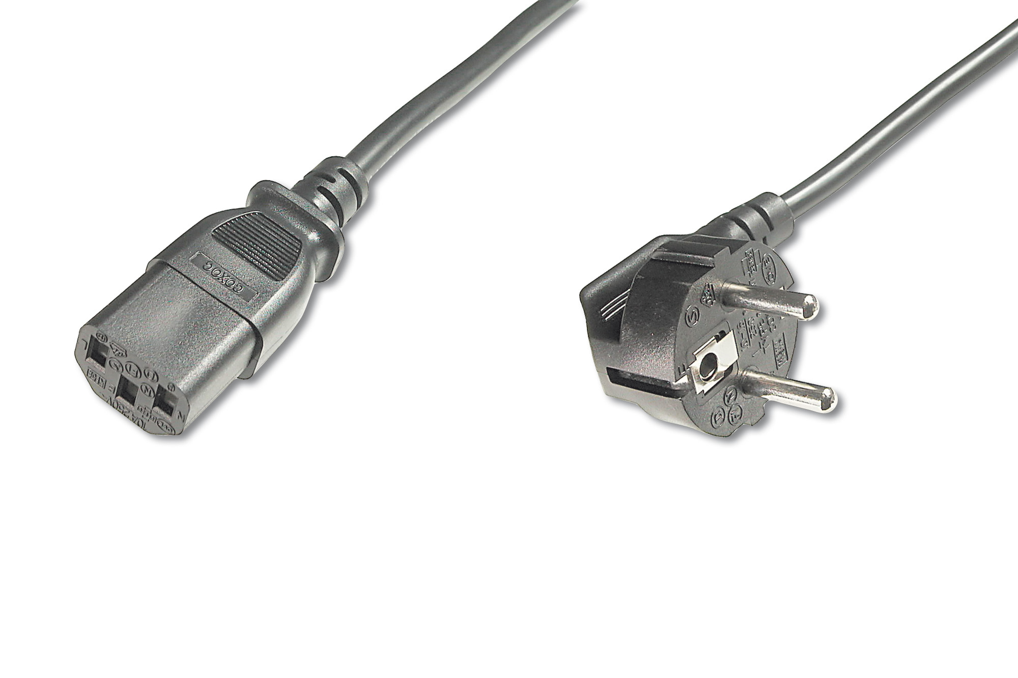 358473-ak-440109-008-s-4016032322757-0.webp Digitus Power Cord Cable Power Cord, Schuko (CEE 7/7 ) 90ø angled – C13 M/F, H05VV-F3G 0.75qmm Black