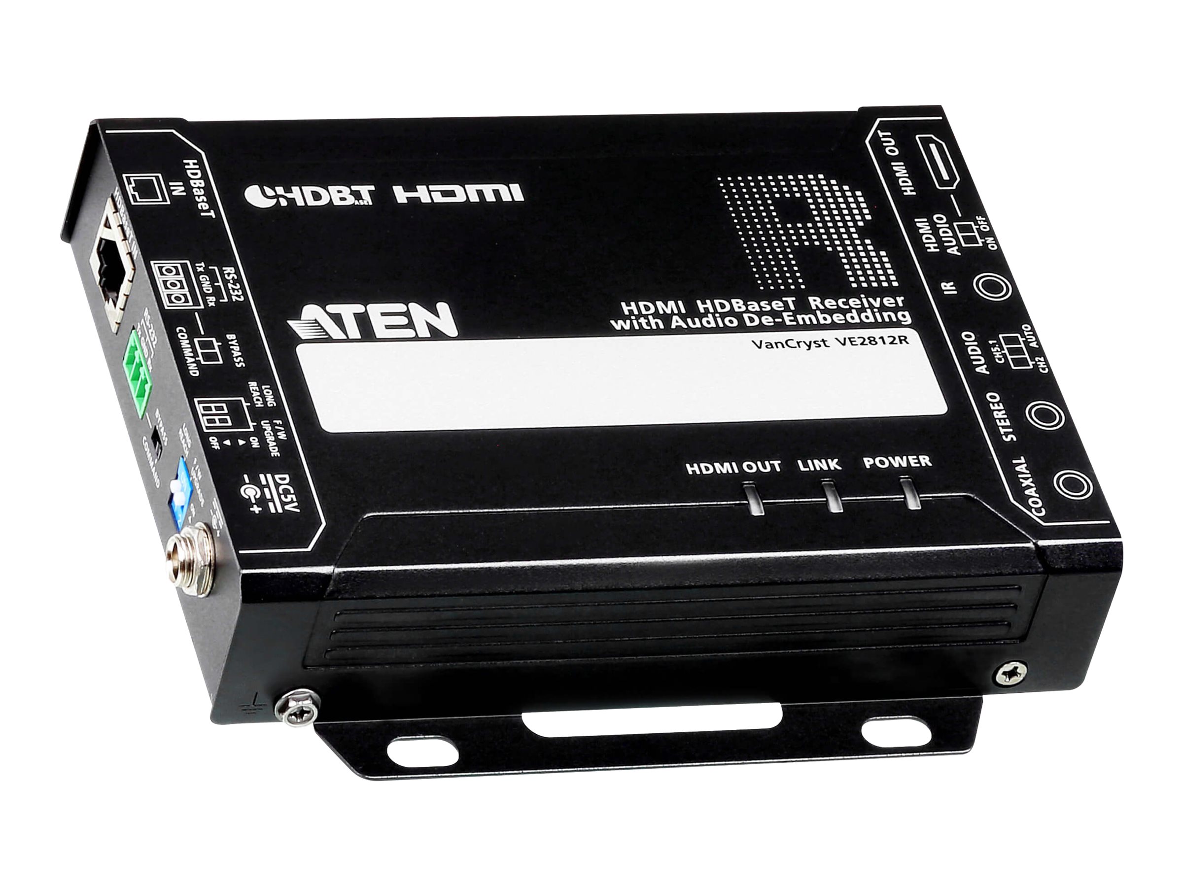 359221-ve2812r-at-g-4719264648786-0.webp Aten HDMI HDBaseT Receiver with Audio De-Embedding VE2812R 1xDC Jack (Power), 1xRJ-45 Female (Unit To Unit)
