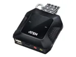 Aten   2-Port USB 4K HDMI Cable KVM Switch with Remote Port Selector   CS22H-AT