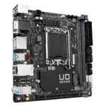 Gigabyte   H610I DDR4 1.0 M/B   Processor family Intel   Processor socket  LGA1700   DDR4 DIMM   Memory slots 2   Supported hard disk drive interfaces 	SATA, M.2   Number of SATA connectors 4   Chipset Intel H610 Express   Mini-ITX
