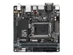 Gigabyte   H610I DDR4 1.0 M/B   Processor family Intel   Processor socket  LGA1700   DDR4 DIMM   Memory slots 2   Supported hard disk drive interfaces 	SATA, M.2   Number of SATA connectors 4   Chipset Intel H610 Express   Mini-ITX