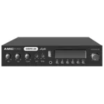 Shure   Yes   Outputs: Low impedance output: 4 Ω (Phoenix connector); Hi impedance: 100 V (Phoenix connector); Line output (stereo RCA). MIC inputs: Sensitivity: -45 dBu; Connector: MIC 1 – Phoenix; Priority: MIC 1 only, switchable; Phantom power: MIC 1 only, 24 VDC, switchable. AUX input: Low impedance output: 4 Ω (Phoenix connector); Hi impedance: 100 V (Phoenix connector); Line output (stereo RCA).