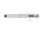 Maršrutizatorius UDM-SE su 8 Ethernet LAN RJ-45 prievadais, šoninis vaizdas
