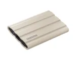 SAMSUNG T7 nešiojamas SSD, matomas iš šono su USB 3.2 jungtimi