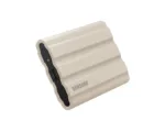 T7 nešiojamas SSD, matomas iš viršaus su USB 3.2 jungtimi