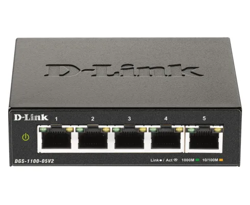 D-Link   Smart Managed Switch   DGS-1100-05V2/E   Managed L2   Rackmountable   Gigabit Ethernet (copper) ports quantity 5