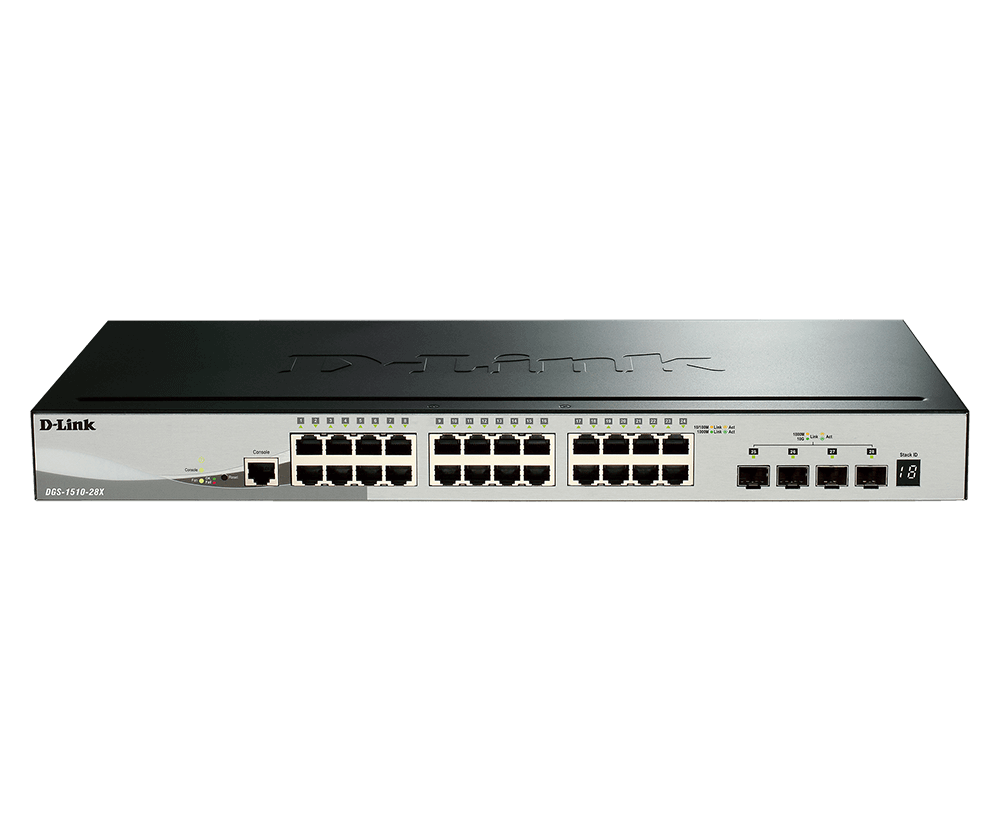 376795-dgs-1510-28x-e-790069467974-0.webp D-Link Stackable Smart Managed Switch with 10G Uplinks DGS-1510-28X/E Managed L2 Rackmountable Gigabit Ethernet (copper) ports quantity 24