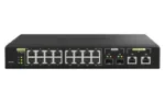 QNAP   16 ports 2.5GbE RJ45 with PoE 802.3at (30W), 2 ports 10GbE SFP+, 2 ports 10GbE RJ45 with PoE 802.3bt (90W)   QSW-M2116P-2T2S   Web managed   Rackmountable   Power supply type Internal