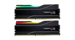 G.Skill Trident Z5 Neo RGB atminties moduliai iš šono, rodo išdėstymą ir RGB apšvietimą