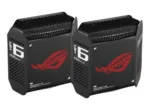 Wifi 6 802.11ax Tri-band Gigabit Gaming Mesh System   GT6 ROG Rapture (2-Pack)   802.11ax   574+4804+4804 Mbit/s   10/100/1000 Mbit/s   Ethernet LAN (RJ-45) ports 3   Mesh Support Yes   MU-MiMO Yes   No mobile broadband   Antenna type Internal