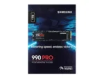 Samsung 990 PRO SSD M.2 2280, artimiausias vaizdas, rodo jungtis ir detalus dizainas
