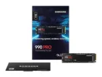 Samsung 990 PRO SSD M.2 2280, matomas iš šono su jungtimis