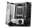 MSI   MPG B650I EDGE WIFI   Processor family AMD   Processor socket AM5   DDR5 DIMM   Memory slots 2   Supported hard disk drive interfaces 	SATA, M.2   Number of SATA connectors 4   Chipset AMD B650   Mini-ITX