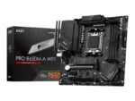 MSI   PRO B650M-A WIFI   Processor family AMD   Processor socket AM5   DDR5 DIMM   Memory slots 4   Supported hard disk drive interfaces 	SATA, M.2   Number of SATA connectors 4   Chipset AMD B650   mATX