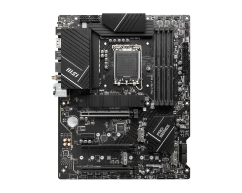 MSI   PRO Z790-P WIFI   Processor family Intel   Processor socket  LGA1700   DDR5 DIMM   Memory slots 4   Supported hard disk drive interfaces SATA, M.2   Number of SATA connectors 6   Chipset Intel Z790   ATX