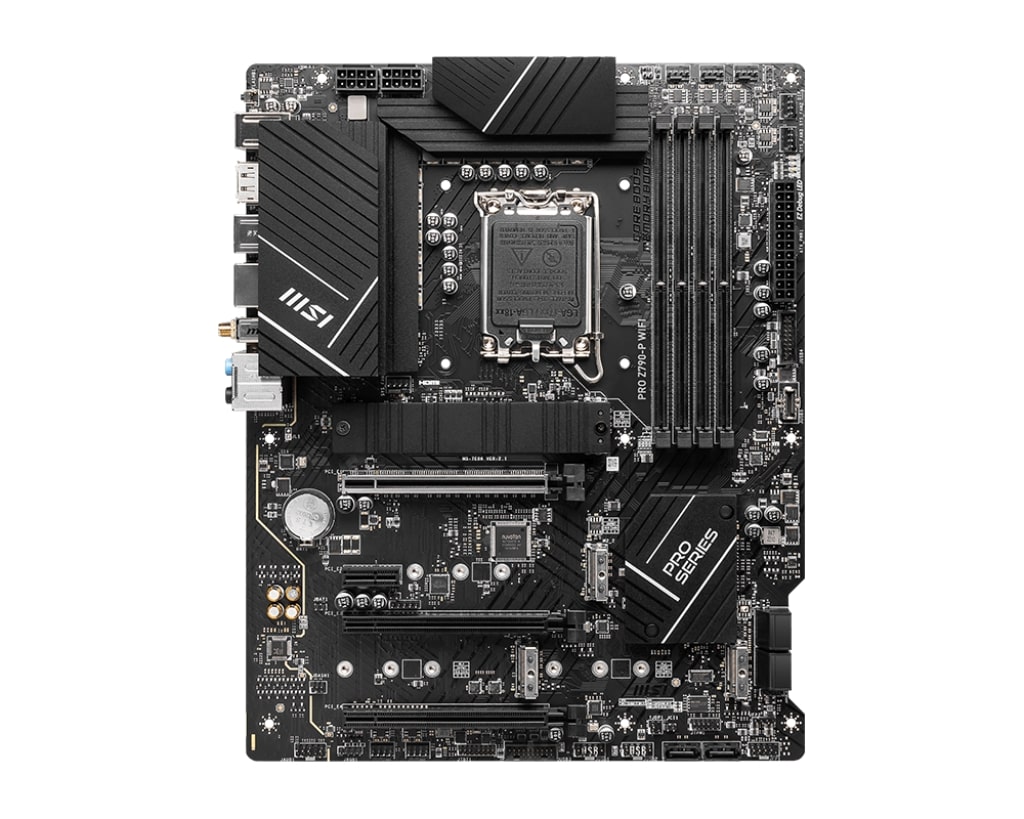 385170-pro-z790-p-wifi-4711377015738-0.webp MSI PRO Z790-P WIFI Processor family Intel Processor socket LGA1700 DDR5 DIMM Memory slots 4 Supported hard disk drive interfaces SATA, M.2 Number of SATA connectors 6 Chipset Intel Z790 ATX