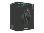 Logitech MX MASTER 3S pelė, šoninis vaizdas su mygtukais ir ratuku