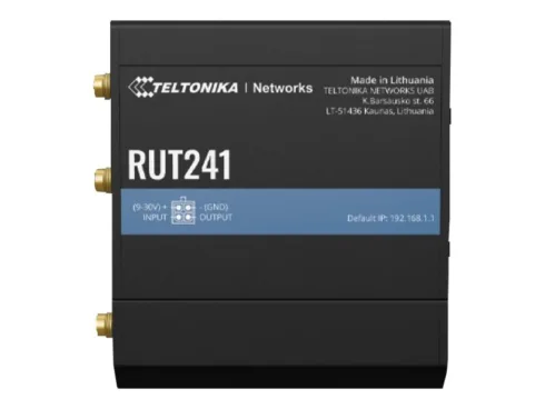 LTE Router   RUT241   802.11n   10/100 Mbit/s   Ethernet LAN (RJ-45) ports 2   Mesh Support No   MU-MiMO No   2G/3G/4G   Antenna type 2 x SMA for LTE, 1 x RP-SMA for WiFi   0