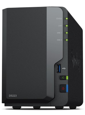 Synology   DS223   Up to 2 HDD/SSD Hot-Swap   Realtek   RTD1619B   Processor frequency 1.7 GHz   2 GB   DDR4