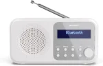 Sharp DR-P420(WH) Tokyo Portable Digital Radio, FM/DAB/DAB+, Bluetooth 5.0, USB or Battery Powered, Snowy White   Sharp   Tokyo Portable Digital Radio   DR-P420(WH)   Bluetooth   White