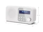 Sharp DR-P420(WH) Tokyo Portable Digital Radio, FM/DAB/DAB+, Bluetooth 5.0, USB or Battery Powered, Snowy White   Sharp   Tokyo Portable Digital Radio   DR-P420(WH)   Bluetooth   White