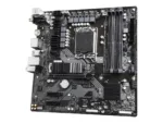 Gigabyte   B760M DS3H AX DDR4 1.0 M/B   Processor family Intel   Processor socket  LGA1700   DDR4 DIMM   Memory slots 4   Supported hard disk drive interfaces 	SATA, M.2   Number of SATA connectors 4   Chipset Intel B760 Express   Micro ATX