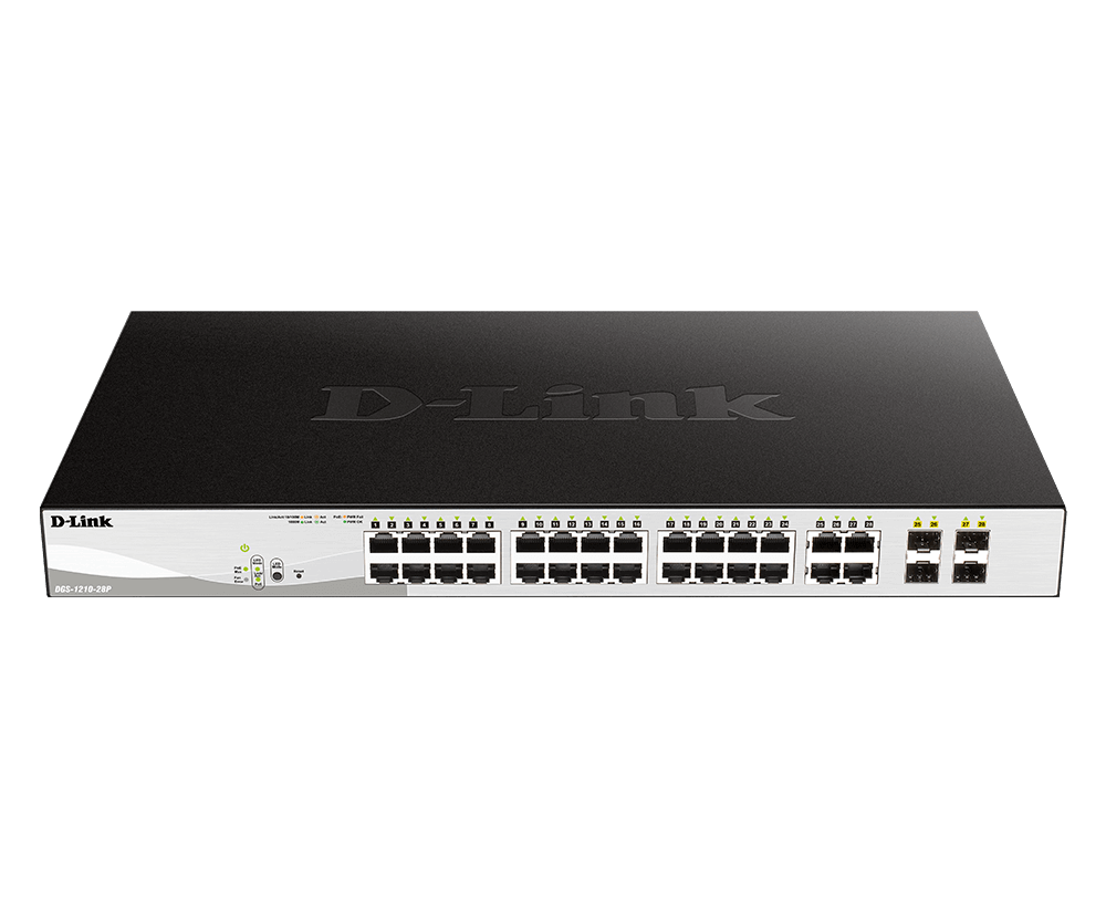 393739-dgs-1210-28p-e-790069467783-0.webp D-Link 28-Port Gigabit Smart Managed PoE Switch DGS-1210-28P Managed L2+ Desktop Power supply type External